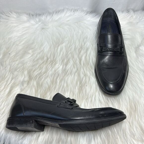Cole Haan Grand 360‎ Classic Black Men\'s Slip On Loafers Braided Bit Sz 11 main image 4
